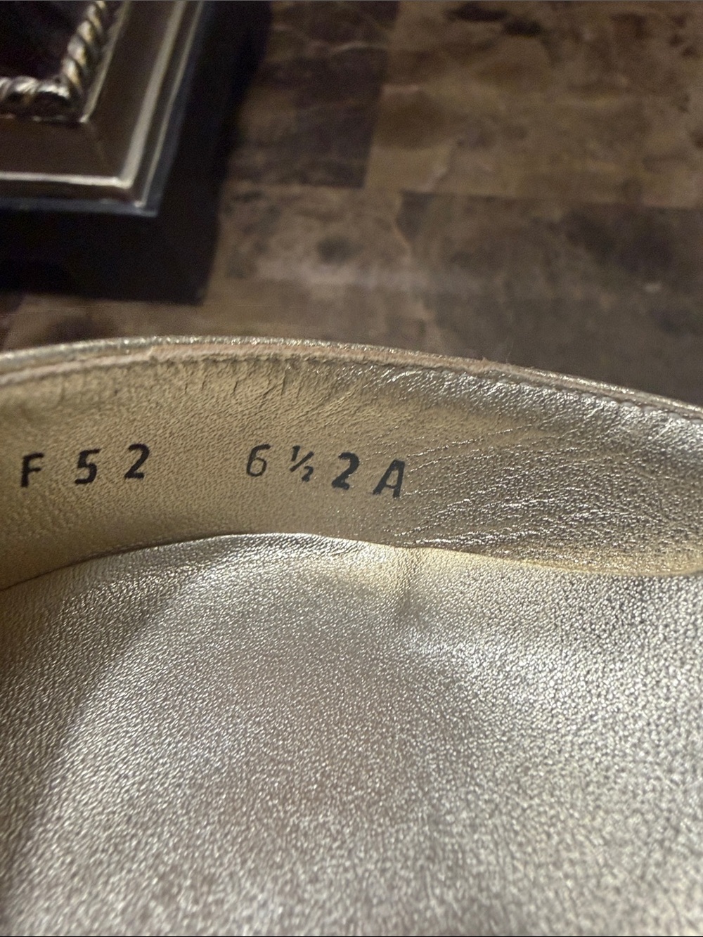 Salvatore Ferragamo Metallic Gold Pointed-Toe Slingback Heels - Picture 9 of 10